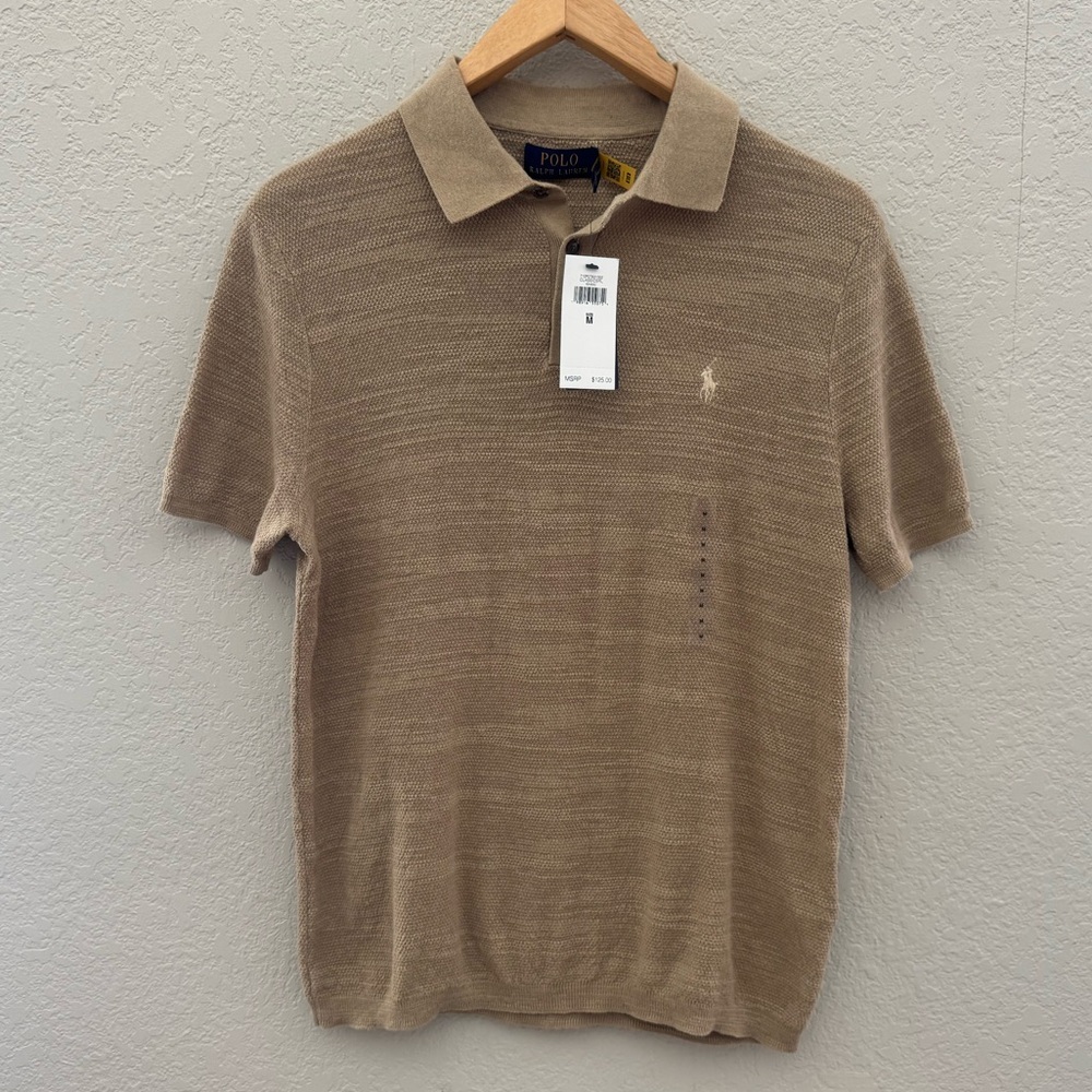 Ralph Lauren Men's Kahki Polo Shirt - Medium - Picture 2 of 7